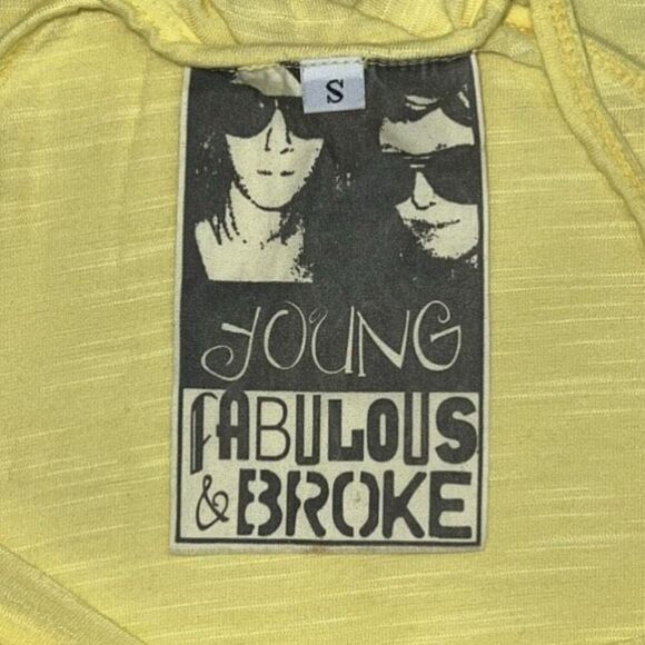 Young Fabulous & Broke YFB Yellow Strappy Tank with Rhinestones Size Small - Picture 4 of 4